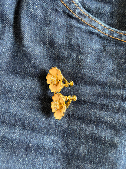 Vintage Floral Clip-on Earrings