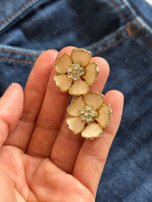 Vintage Floral Clip-on Earrings