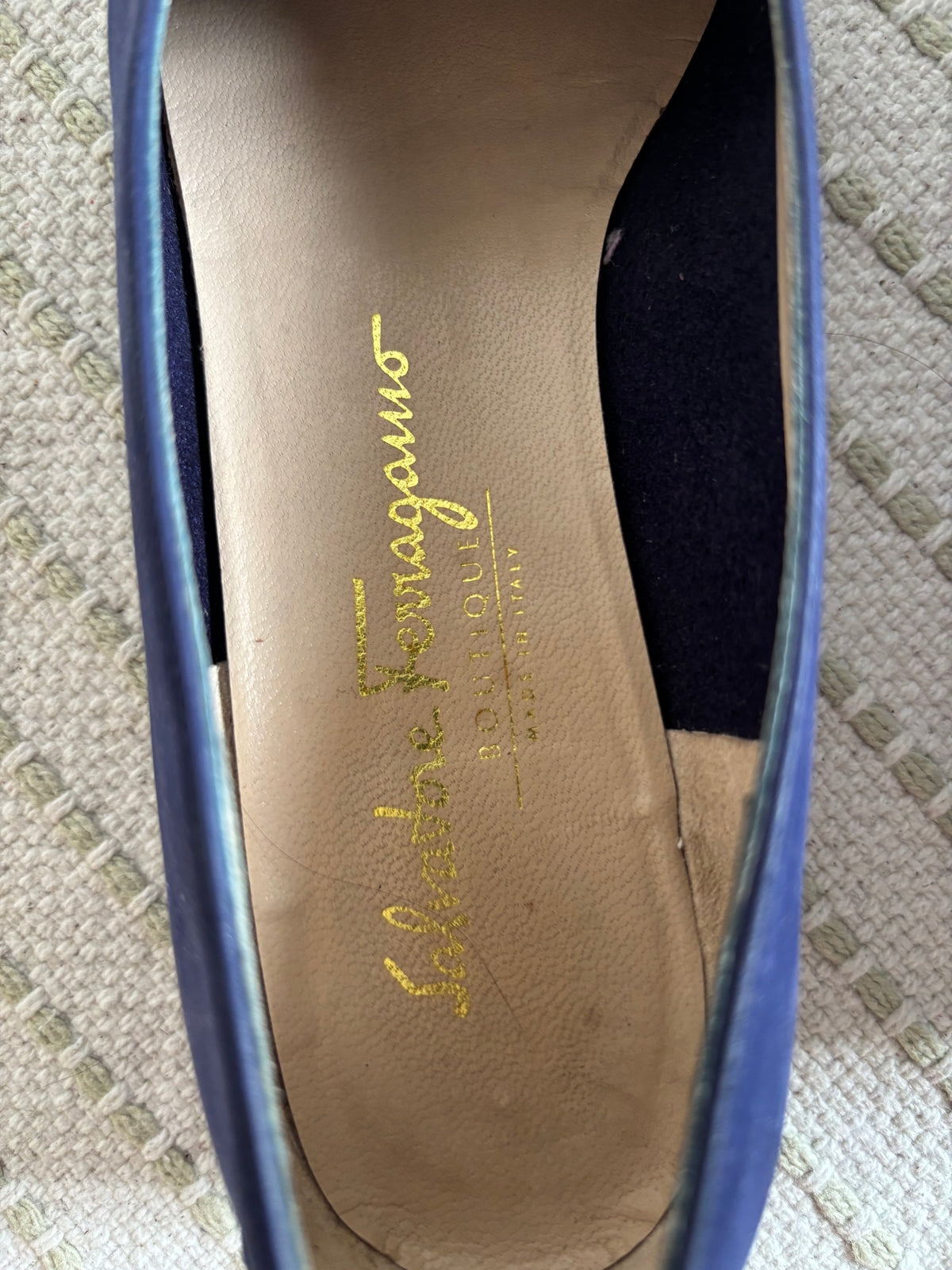 Salvatore Ferragamo Velvet Blue Flats Size EU 6