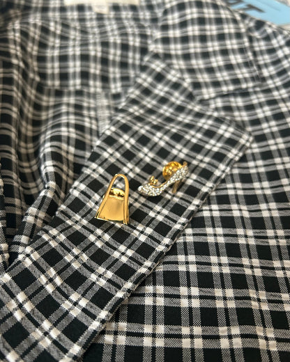 Lanvin Mini Purse and Pierre Balmain Mini Stiletto Brooch Set