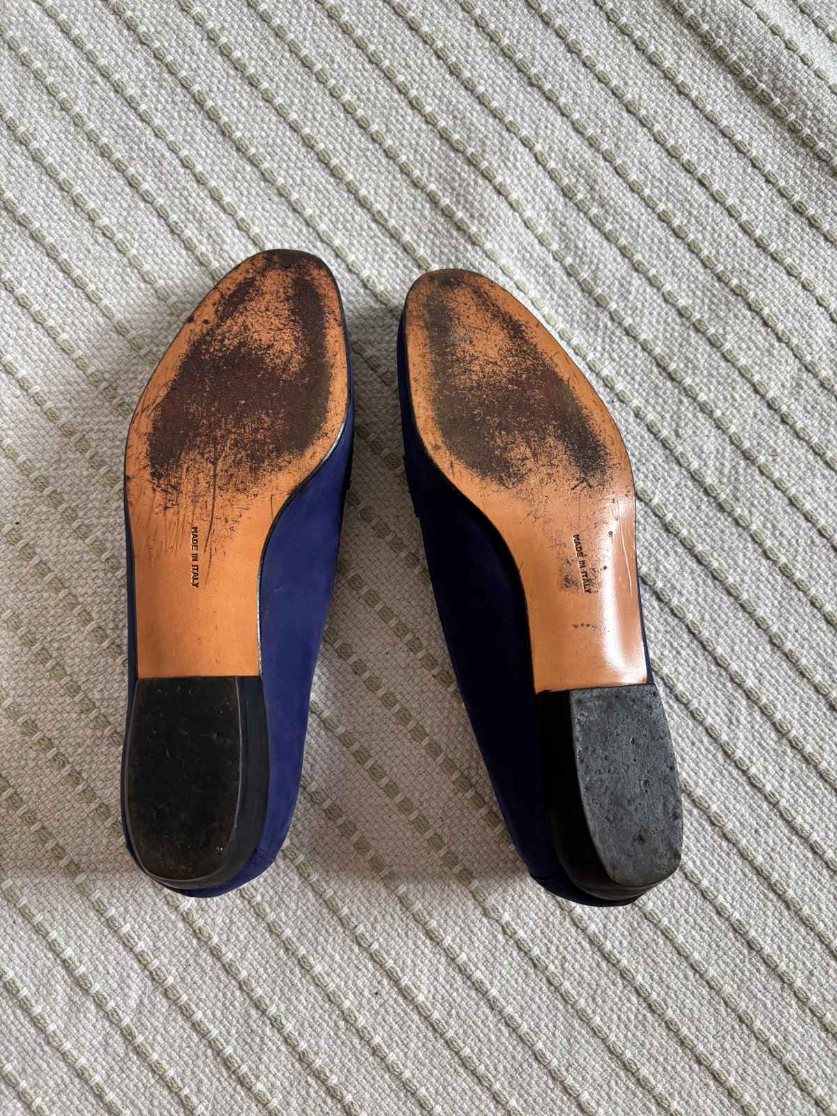 Salvatore Ferragamo Velvet Blue Flats Size EU 6