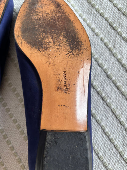 Salvatore Ferragamo Velvet Blue Flats Size EU 6