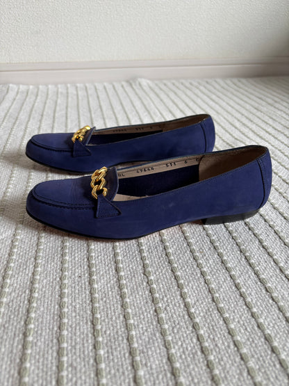 Salvatore Ferragamo Velvet Blue Flats Size EU 6