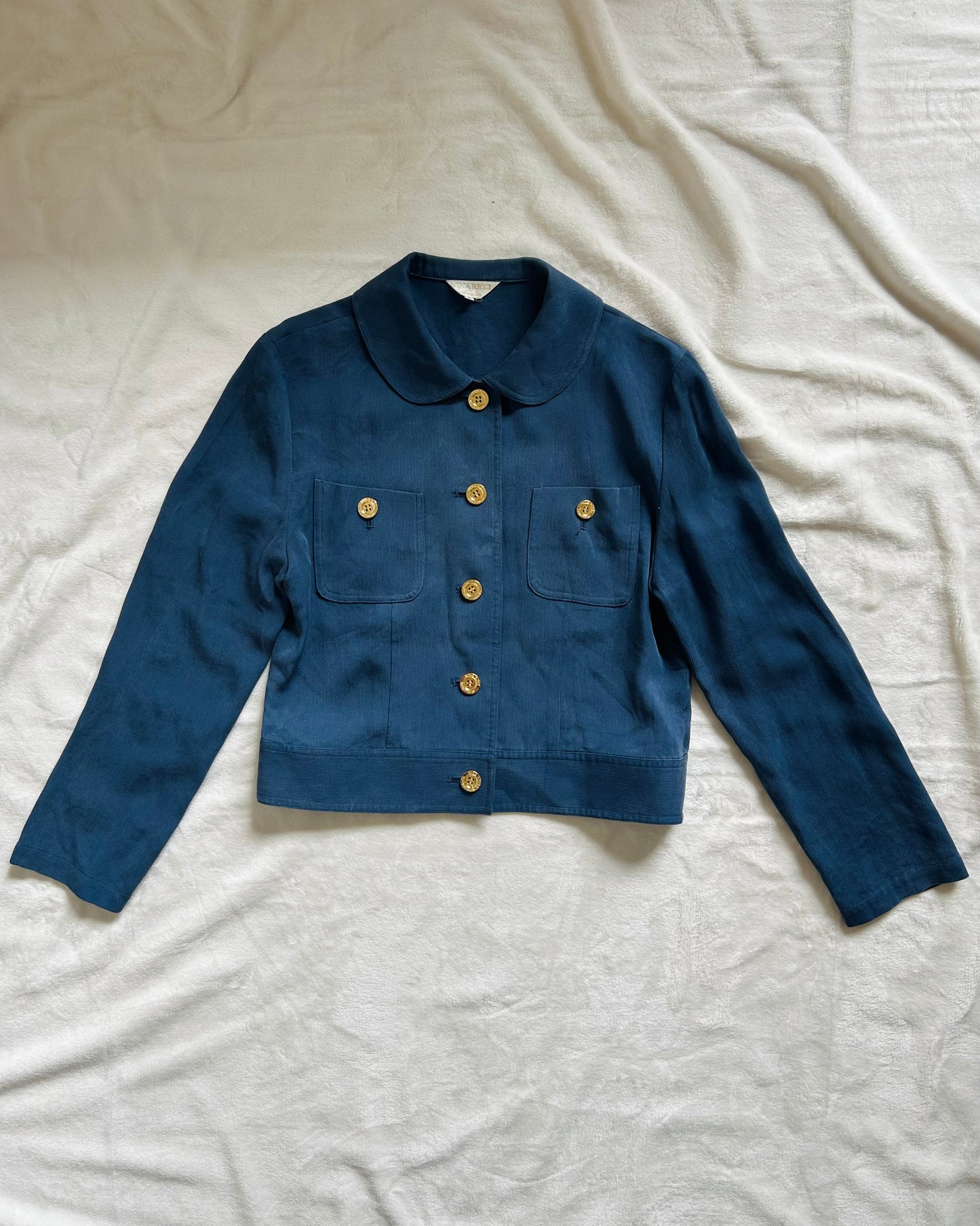 Nina Ricci Lightweight Ribbed Blue Jacket
