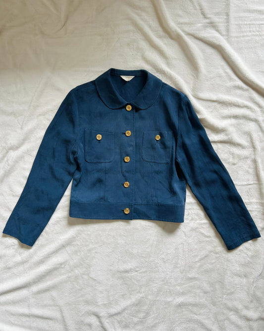 Nina Ricci Lightweight Ribbed Blue Jacket