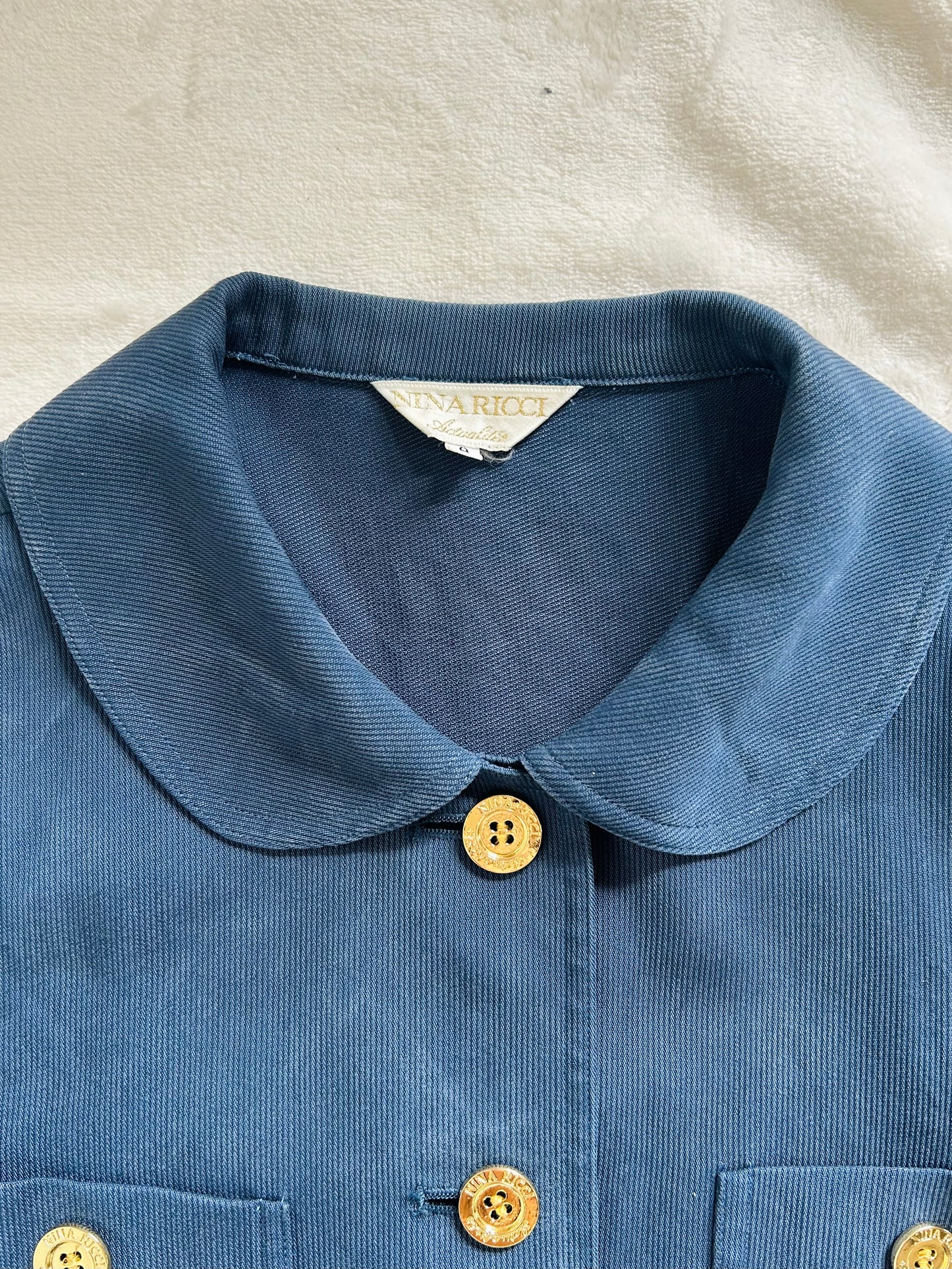 Nina Ricci Lightweight Ribbed Blue Jacket