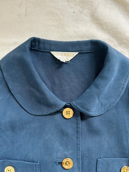 Nina Ricci Lightweight Ribbed Blue Jacket