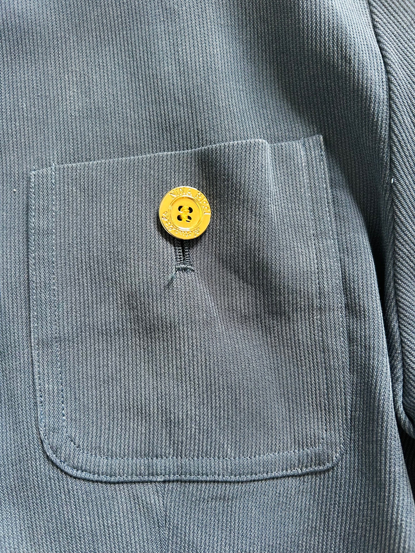 Nina Ricci Lightweight Ribbed Blue Jacket