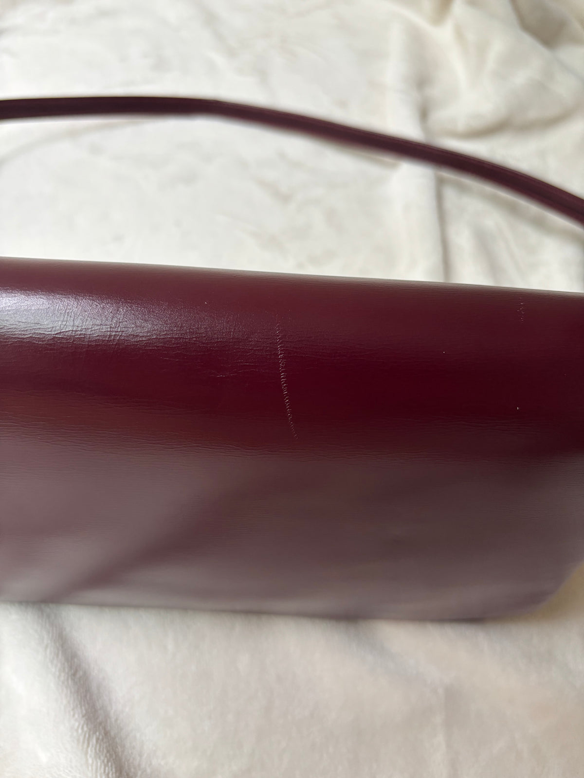 Lanvin Dark Red Mother & Child Logo Clutch