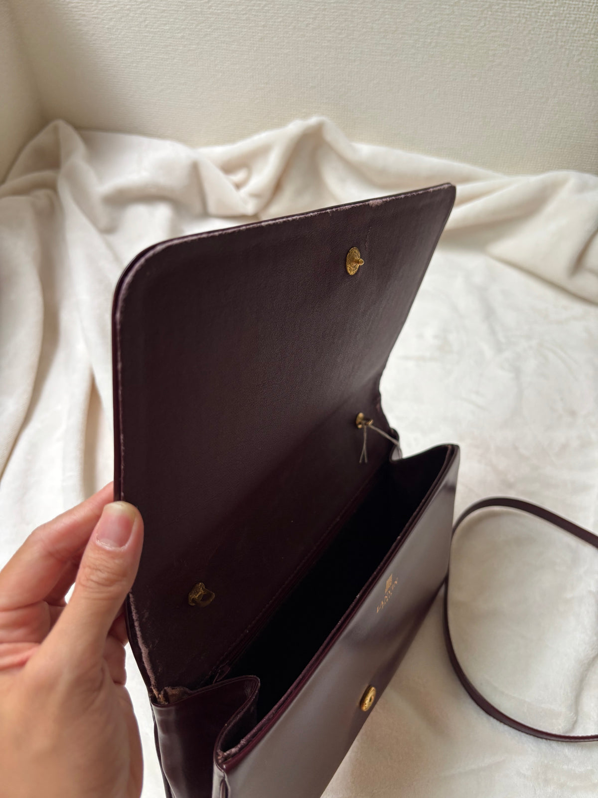 Lanvin Dark Red Mother & Child Logo Clutch