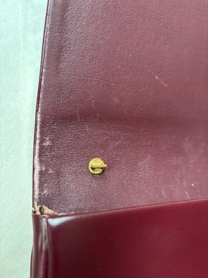 Lanvin Dark Red Mother & Child Logo Clutch