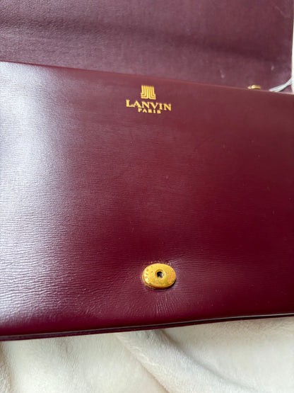 Lanvin Dark Red Mother & Child Logo Clutch