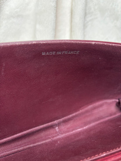 Lanvin Dark Red Mother & Child Logo Clutch