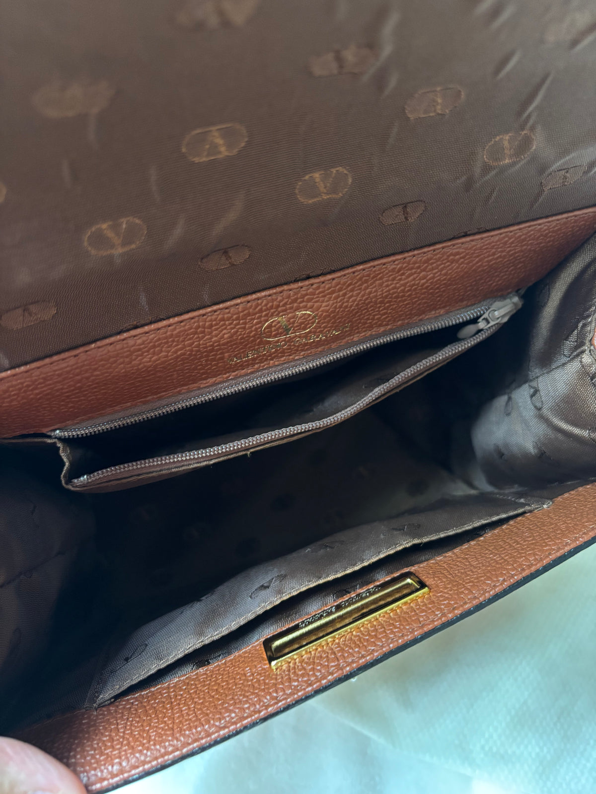Valentino Garavani V Logo Flip Lock Hand Bag