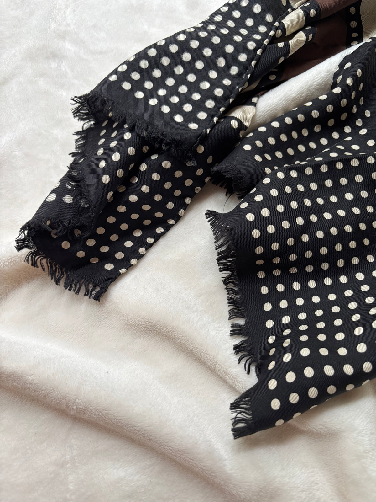 Yves Saint Laurent Hand-stitched Silk Geometric Scarf