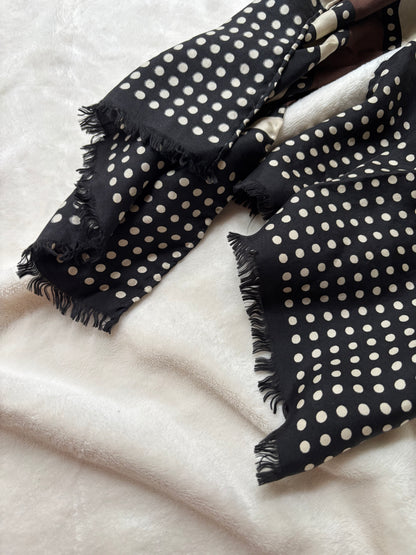 Yves Saint Laurent Hand-stitched Silk Geometric Scarf