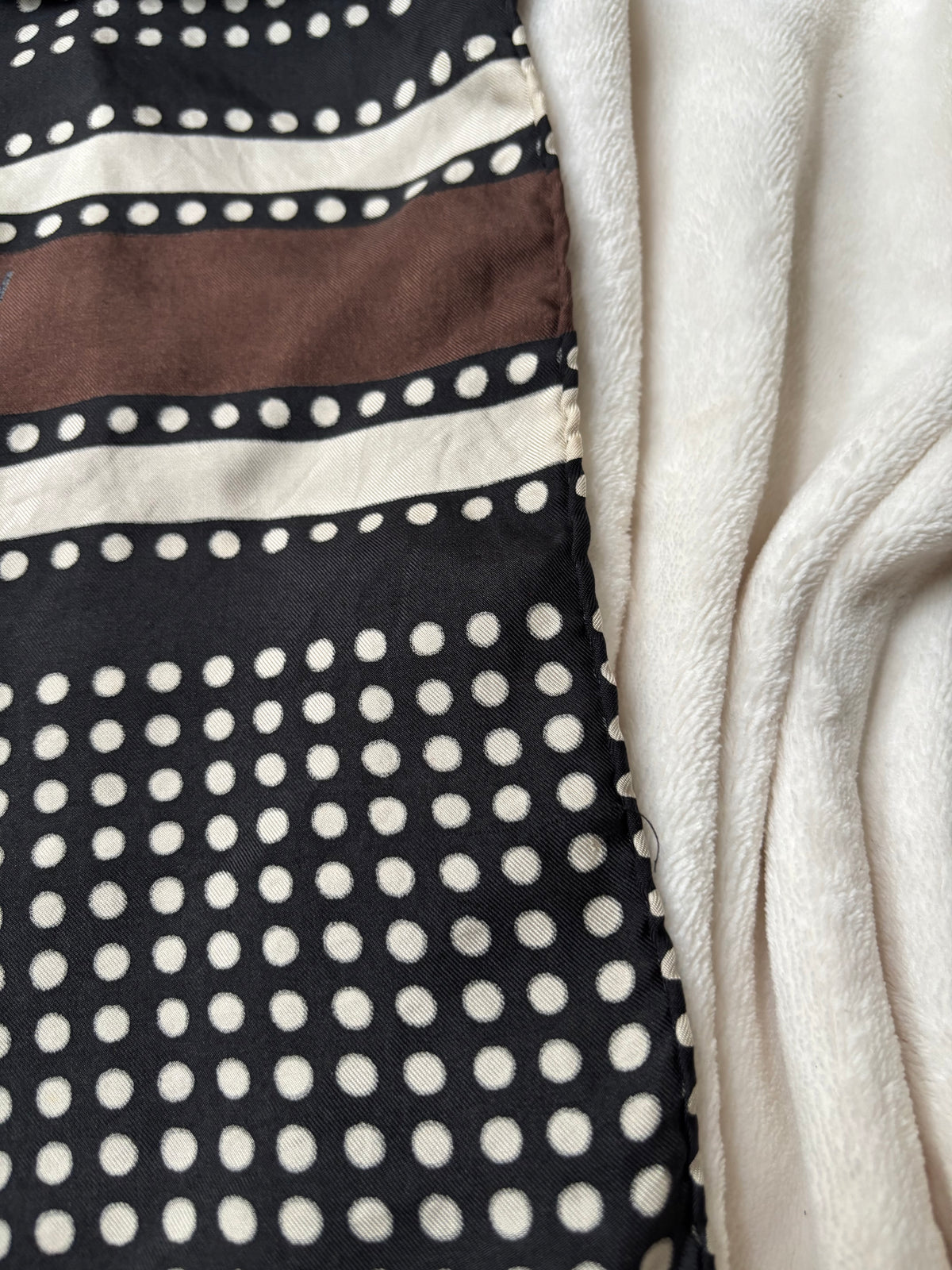 Yves Saint Laurent Hand-stitched Silk Geometric Scarf