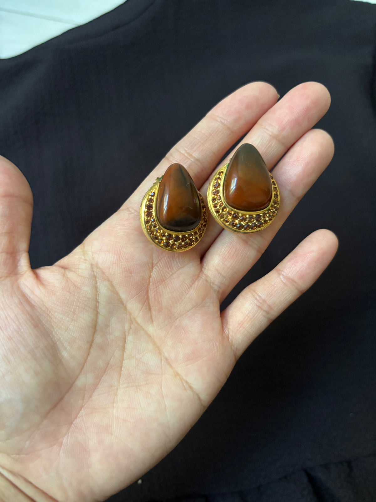 Givenchy Tear-drop shape Vintage Clip-on Earrings