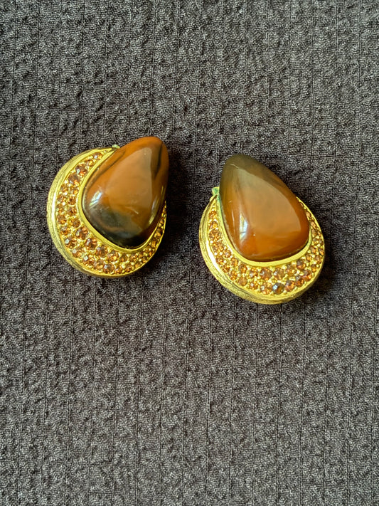 Givenchy Tear-drop shape Vintage Clip-on Earrings