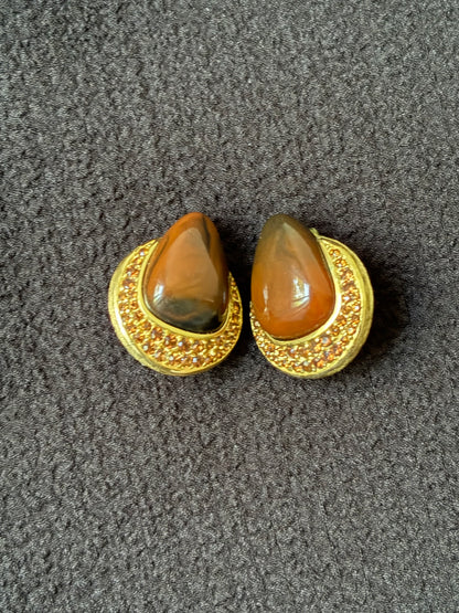 Givenchy Tear-drop shape Vintage Clip-on Earrings