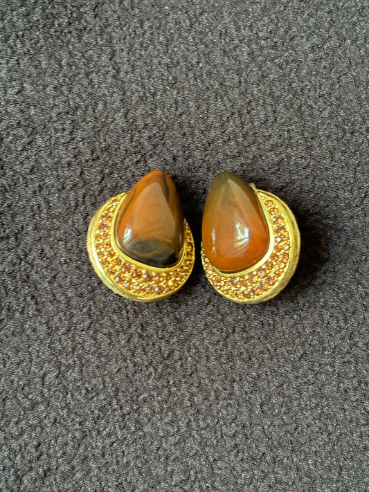 Givenchy Tear-drop shape Vintage Clip-on Earrings