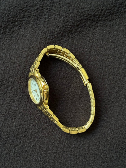 Seiko Quartz Vintage Gold-tone Watch with Day Date