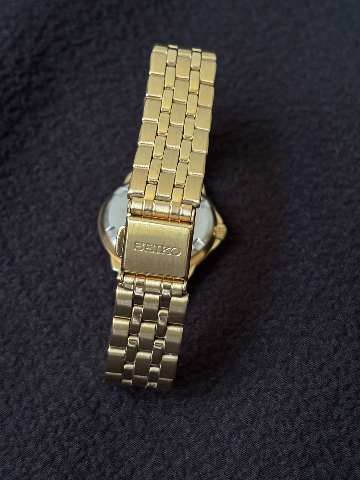 Seiko Quartz Vintage Gold-tone Watch with Day Date