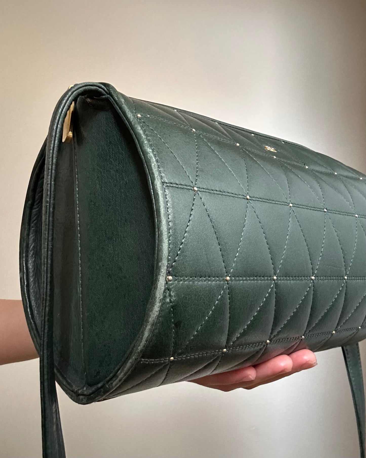 Valentino Garavani Deep Green Barrel Bag