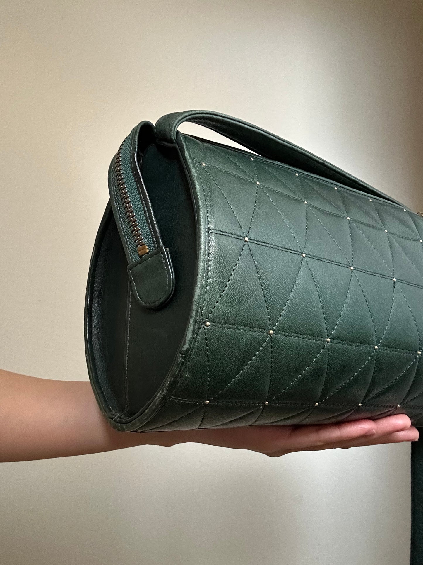 Valentino Garavani Deep Green Barrel Bag