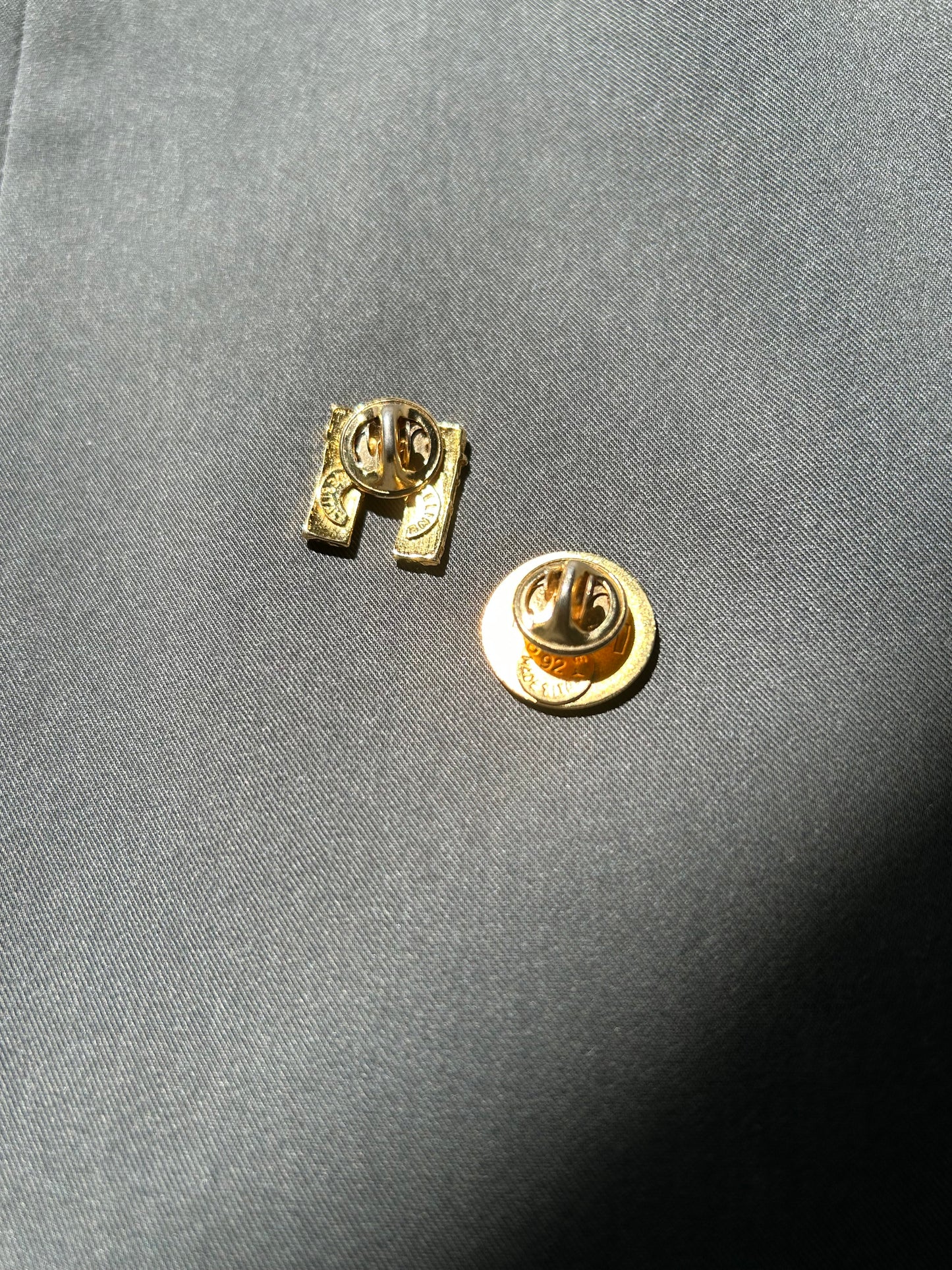 Celine Round Logo and Arc de Triomphe Brooch Set