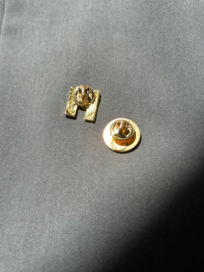 Celine Round Logo and Arc de Triomphe Brooch Set