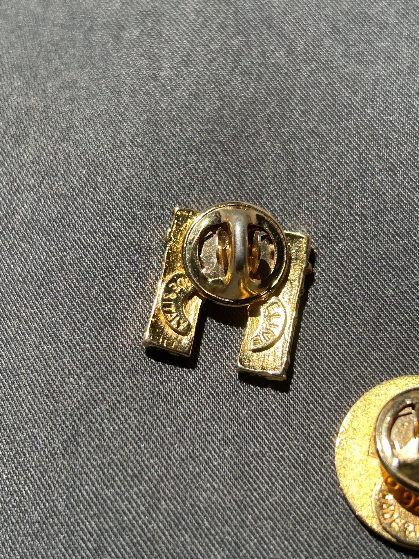 Celine Round Logo and Arc de Triomphe Brooch Set