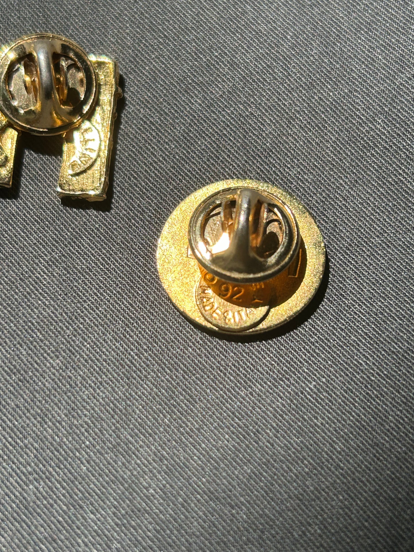 Celine Round Logo and Arc de Triomphe Brooch Set