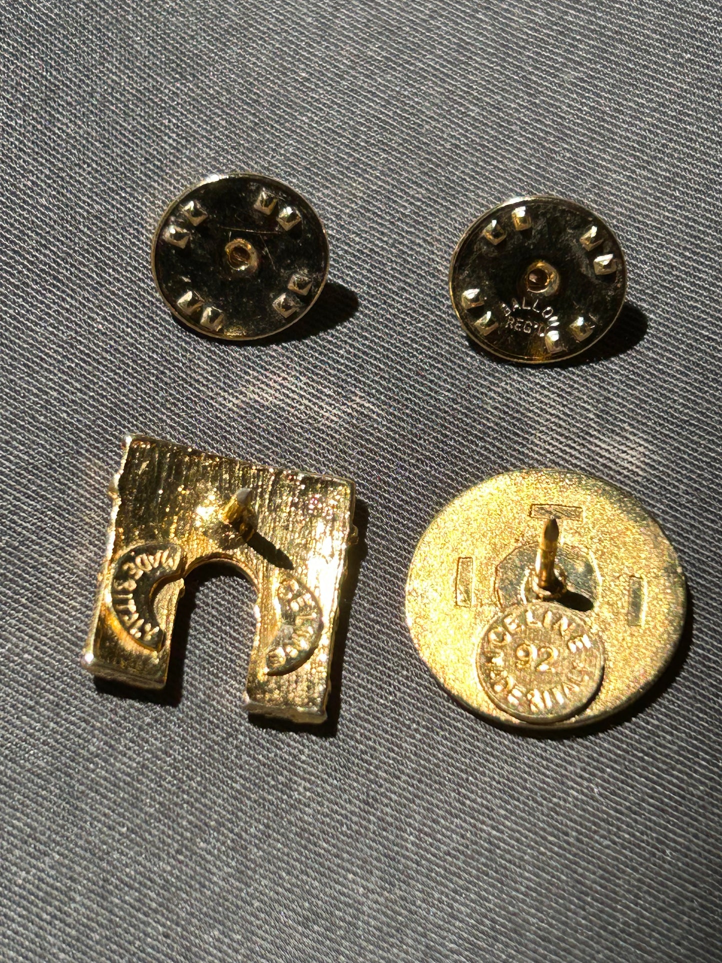 Celine Round Logo and Arc de Triomphe Brooch Set