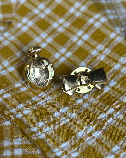 Nina Ricci Mini Bowtie and Perfume Brooch Set