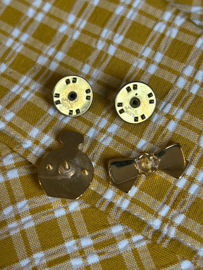 Nina Ricci Mini Bowtie and Perfume Brooch Set