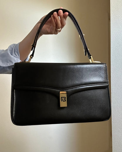 80s Pierre Balmain Black Formal Bag with Coin Purse