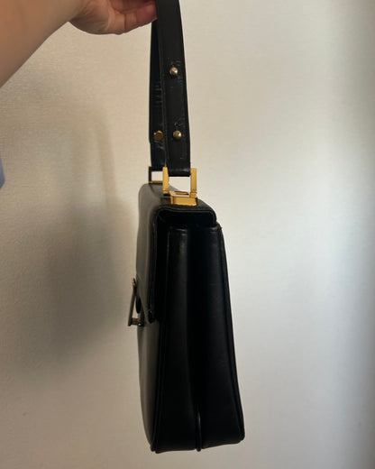 80s Pierre Balmain Black Formal Bag with Coin Purse