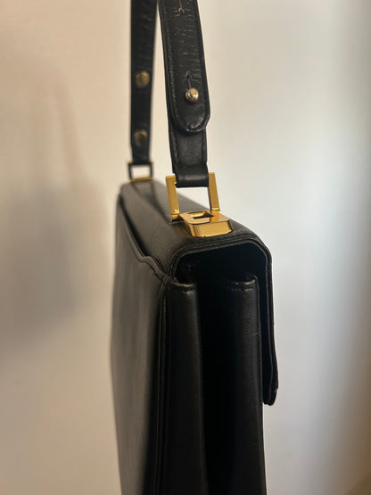 80s Pierre Balmain Black Formal Bag with Coin Purse