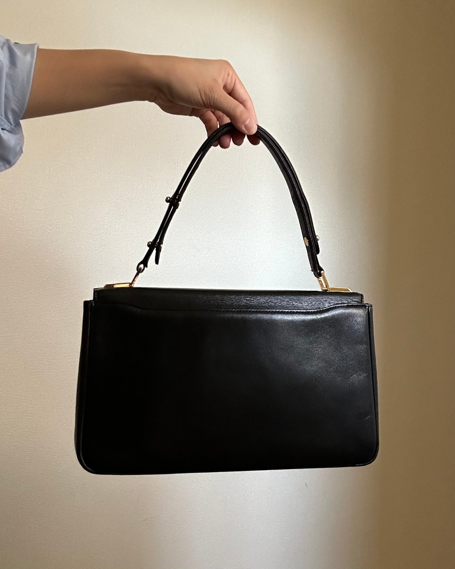 80s Pierre Balmain Black Formal Bag with Coin Purse