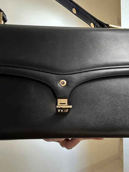 80s Pierre Balmain Black Formal Bag with Coin Purse