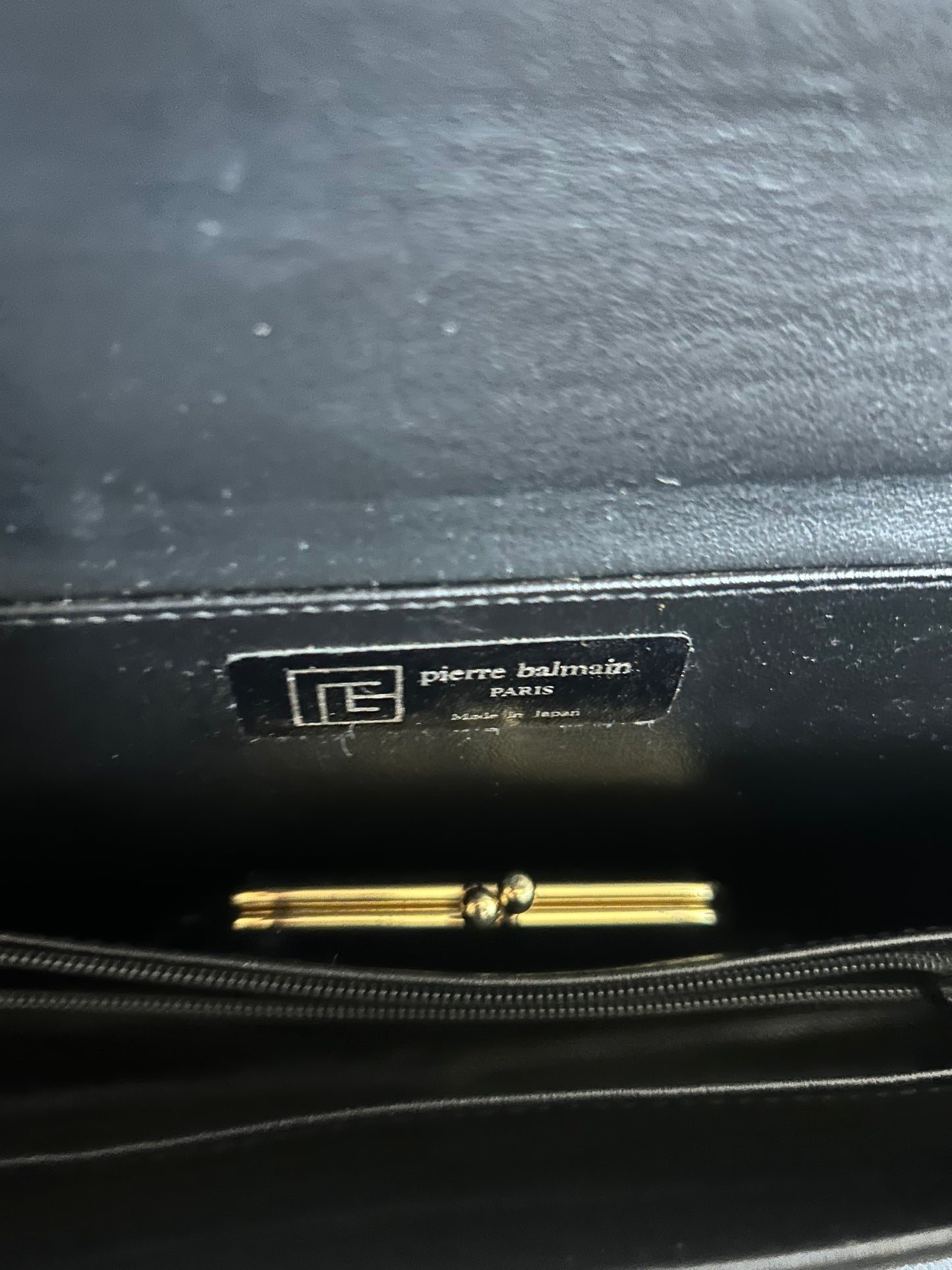 80s Pierre Balmain Black Formal Bag with Coin Purse