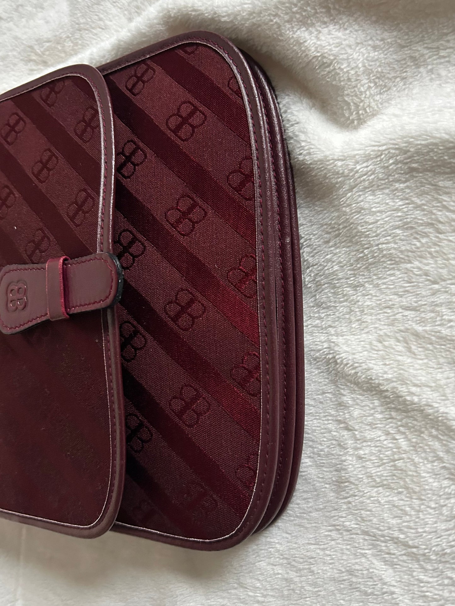 Balenciaga Maroon Monogram Canvas Bag