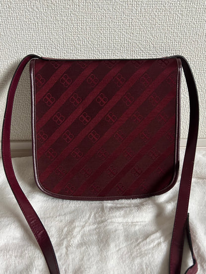 Balenciaga Maroon Monogram Canvas Bag