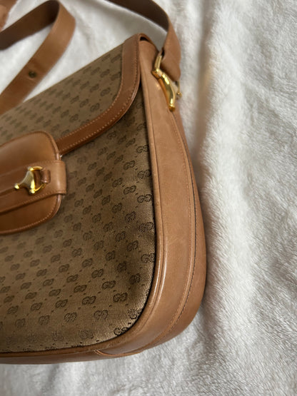 Gucci Horsebit Logo in Monogram Canvas Bag