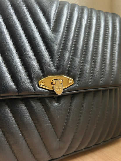 Valentino Garavani Flip Lock Black Quilted Bag