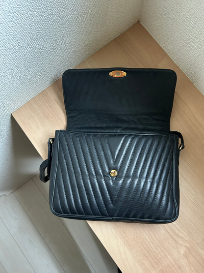 Valentino Garavani Flip Lock Black Quilted Bag
