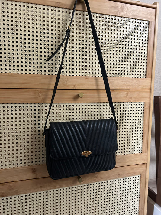 Valentino Garavani Flip Lock Black Quilted Bag