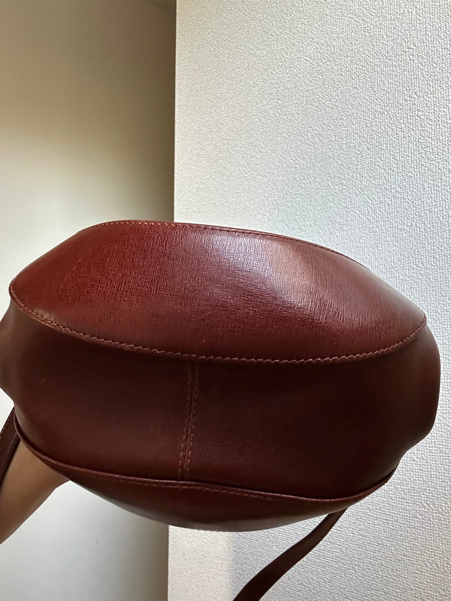 Salvatore Ferragamo Burgundy Three-way Round Bag