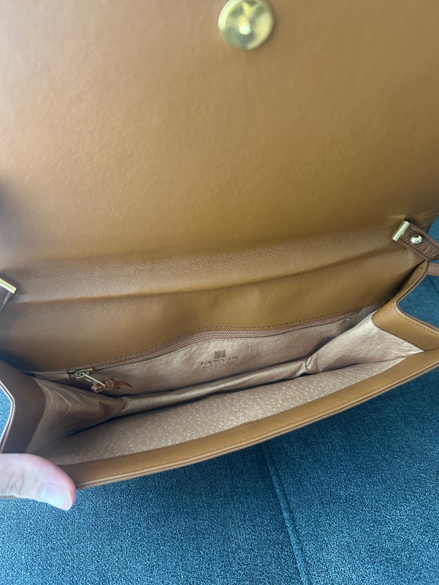 Lanvin Paris JL Logo Brown Quilted Bag